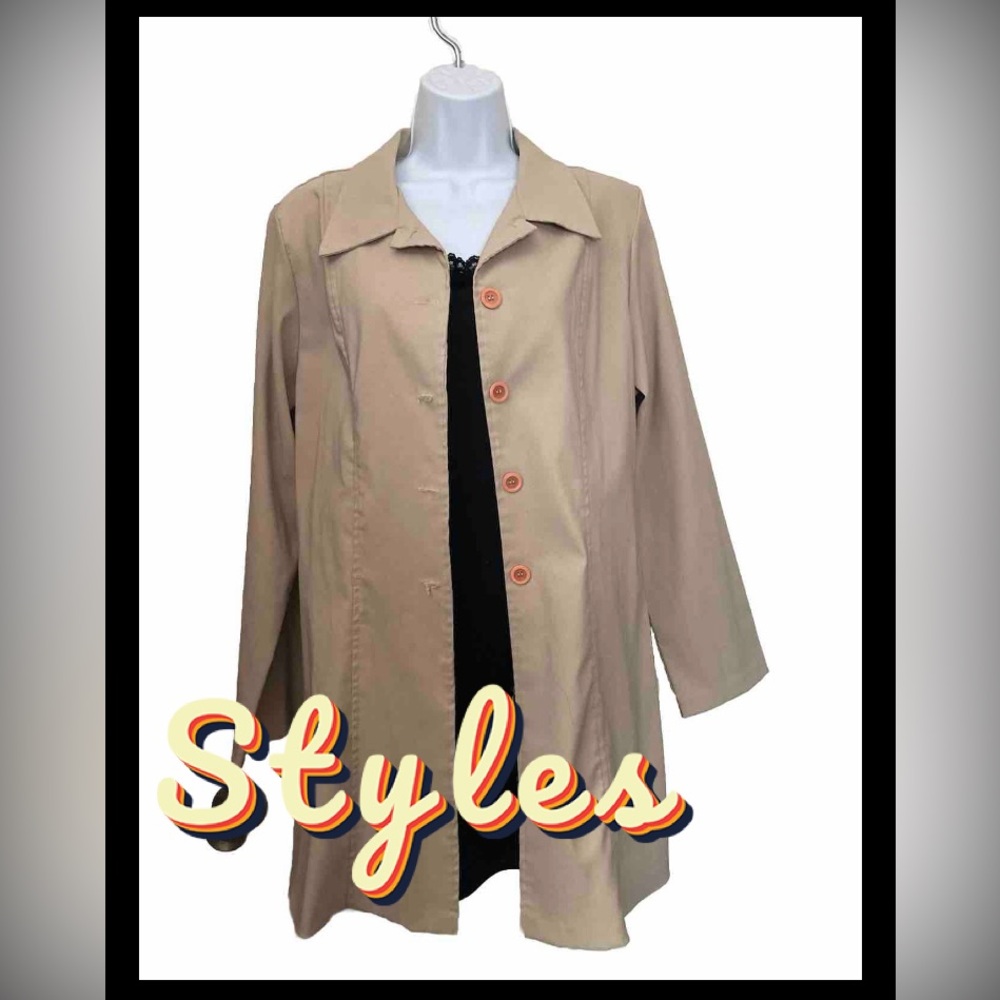Vintage Styles Khaki Trench Coat Women’s L